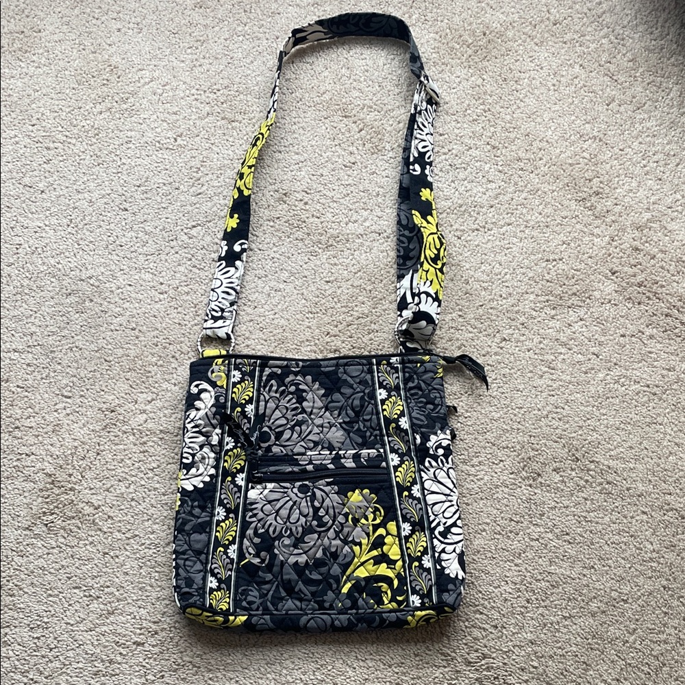 Vera Bradley Black and Yellow Floral Crossbody Bag